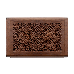 Blue Brown Leopard Wood Oval USB Flash Drive from ArtsNow.com Box