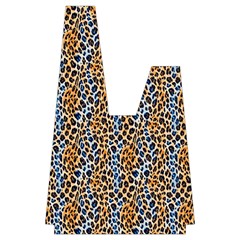 Blue Brown Leopard Japanese Wrist Knot Bag from ArtsNow.com Front