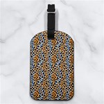 Blue Brown Leopard Nappa Leather Luggage Tag Rectangle