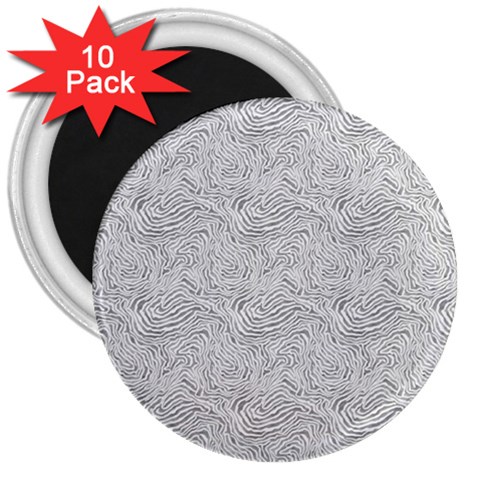 Light Grey Snake 3  Magnets (10 pack)  from ArtsNow.com Front