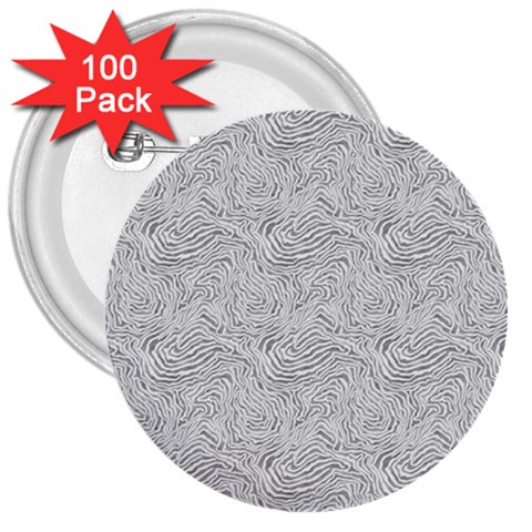 Light Grey Snake 3  Buttons (100 pack)  from ArtsNow.com Front