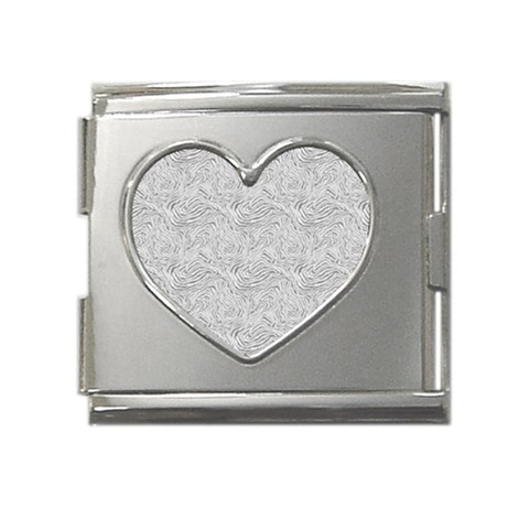 Light Grey Snake Mega Link Heart Italian Charm (18mm) from ArtsNow.com Front