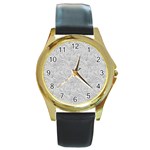 Light Grey Snake Round Gold Metal Watch