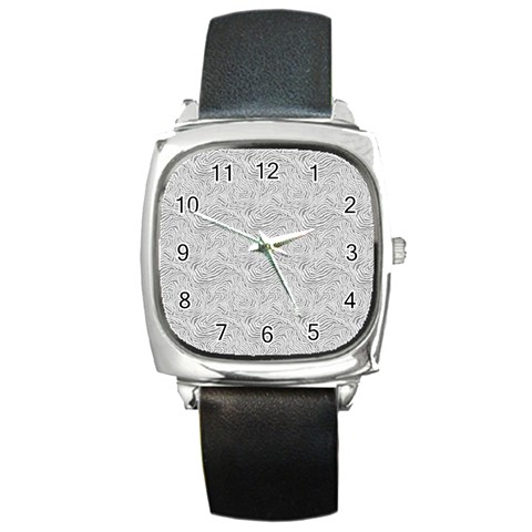 Light Grey Snake Square Metal Watch from ArtsNow.com Front