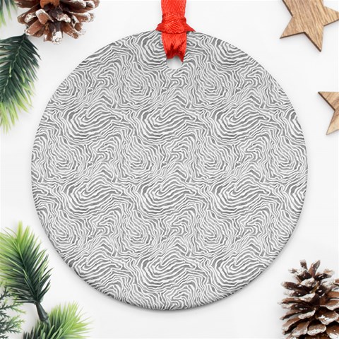 Light Grey Snake Round Ornament (Two Sides) from ArtsNow.com Front