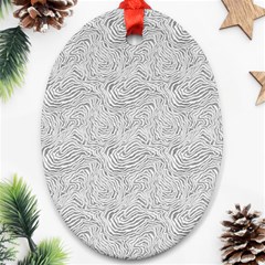 Light Grey Snake Oval Ornament (Two Sides) from ArtsNow.com Front