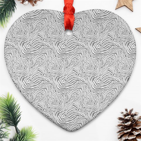 Light Grey Snake Heart Ornament (Two Sides) from ArtsNow.com Front
