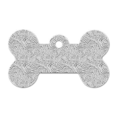 Light Grey Snake Dog Tag Bone (One Side) from ArtsNow.com Front
