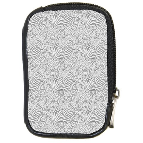 Light Grey Snake Compact Camera Leather Case from ArtsNow.com Front