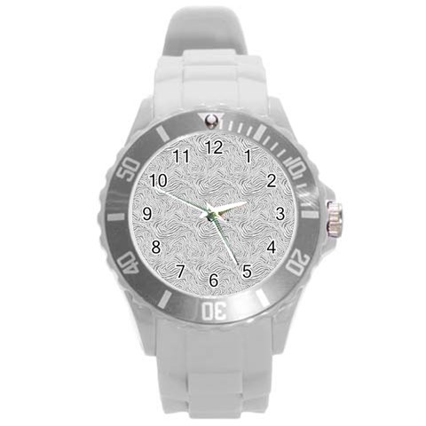 Light Grey Snake Round Plastic Sport Watch (L) from ArtsNow.com Front