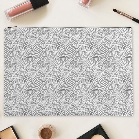 Light Grey Snake Cosmetic Bag (XXL) from ArtsNow.com Front