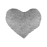 Light Grey Snake Standard 16  Premium Heart Shape Cushions