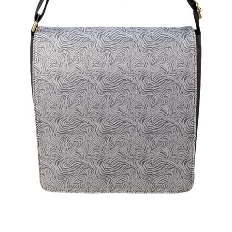 Light Grey Snake Flap Closure Messenger Bag (L) from ArtsNow.com Front