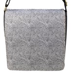 Light Grey Snake Flap Closure Messenger Bag (S)