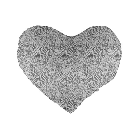 Light Grey Snake Standard 16  Premium Flano Heart Shape Cushions from ArtsNow.com Front