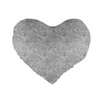 Light Grey Snake Standard 16  Premium Flano Heart Shape Cushions