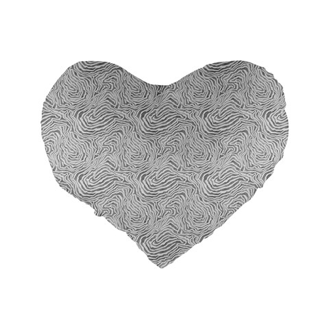 Light Grey Snake Standard 16  Premium Flano Heart Shape Cushions from ArtsNow.com Back