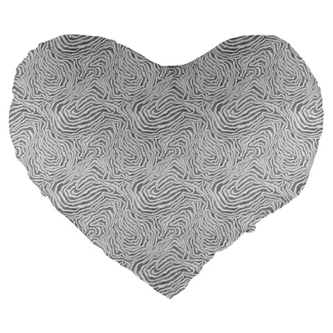 Light Grey Snake Large 19  Premium Flano Heart Shape Cushions from ArtsNow.com Front