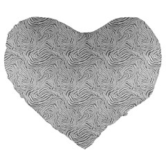 Light Grey Snake Large 19  Premium Flano Heart Shape Cushions from ArtsNow.com Front