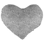 Light Grey Snake Large 19  Premium Flano Heart Shape Cushions