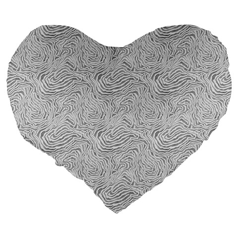 Light Grey Snake Large 19  Premium Flano Heart Shape Cushions from ArtsNow.com Back