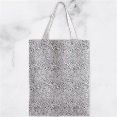Light Grey Snake Zipper Classic Tote Bag from ArtsNow.com Back
