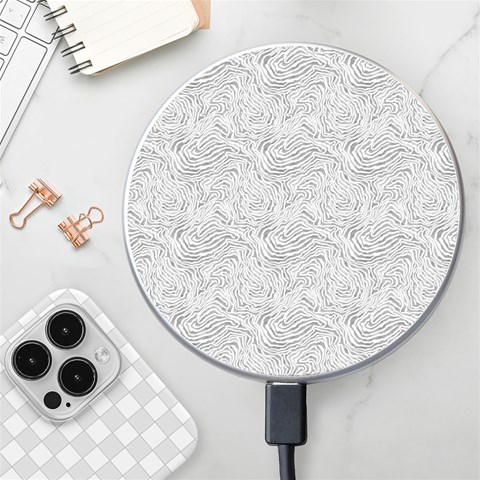 Light Grey Snake Wireless Fast Charger(White) from ArtsNow.com Front