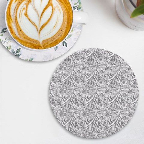 Light Grey Snake UV Print Round Tile Coaster from ArtsNow.com Front