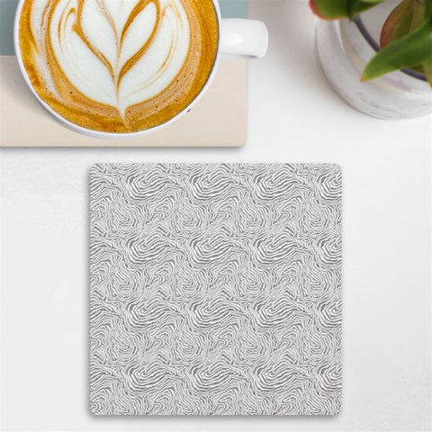 Light Grey Snake UV Print Square Tile Coaster  from ArtsNow.com Front