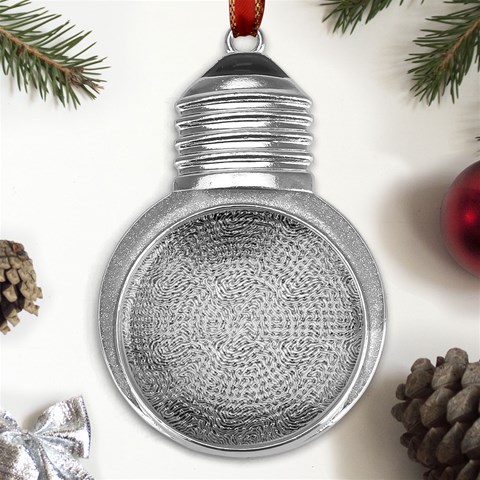 Light Grey Snake Metal Light Bulb Shape Ornament from ArtsNow.com Front