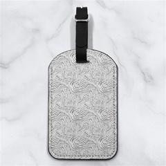 Light Grey Snake Nappa Leather Luggage Tag Rectangle from ArtsNow.com Front