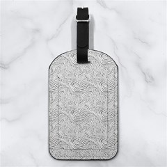 Light Grey Snake Nappa Leather Luggage Tag Rectangle from ArtsNow.com Back