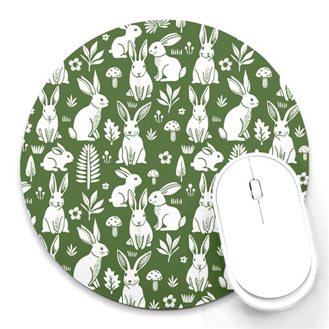 Easter bunny pattern Round Mousepad from ArtsNow.com Front