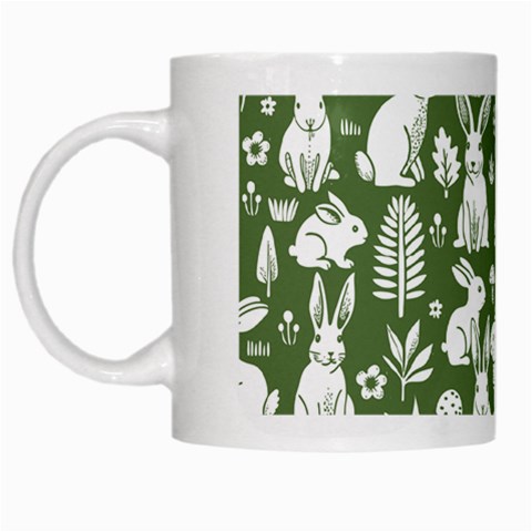 Easter bunny pattern White Mug from ArtsNow.com Left