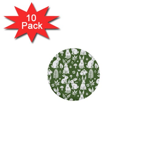 Easter bunny pattern 1  Mini Buttons (10 pack)  from ArtsNow.com Front