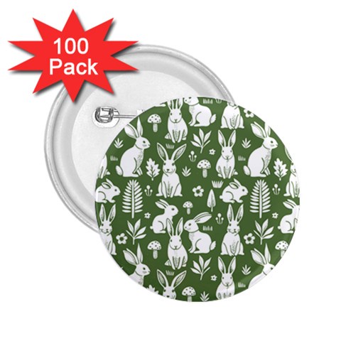Easter bunny pattern 2.25  Buttons (100 pack)  from ArtsNow.com Front