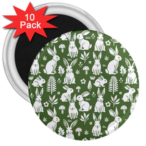 Easter bunny pattern 3  Magnets (10 pack)  from ArtsNow.com Front