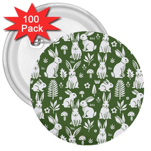 Easter bunny pattern 3  Buttons (100 pack)  from ArtsNow.com Front