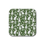 Easter bunny pattern Rubber Coaster (Square)