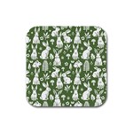 Easter bunny pattern Rubber Square Coaster (4 pack)