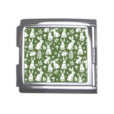 Easter bunny pattern Mega Link Italian Charm (18mm) from ArtsNow.com Front