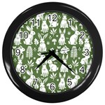 Easter bunny pattern Wall Clock (Black)