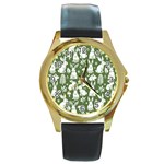 Easter bunny pattern Round Gold Metal Watch