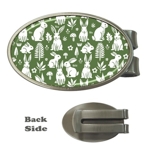Easter bunny pattern Money Clips (Oval)  from ArtsNow.com Front