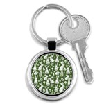Easter bunny pattern Key Chain (Round)