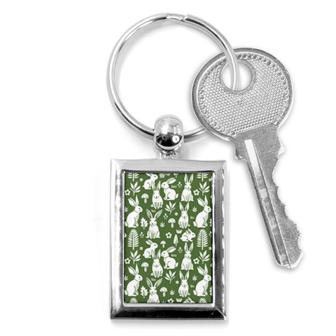 Easter bunny pattern Key Chain (Rectangle) from ArtsNow.com Front