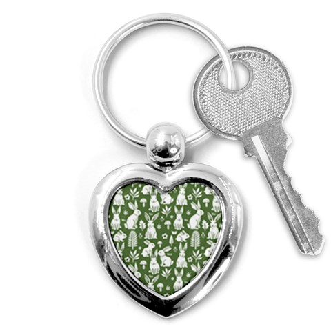 Easter bunny pattern Key Chain (Heart) from ArtsNow.com Front
