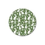 Easter bunny pattern Magnet 3  (Round)