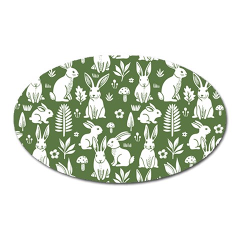 Easter bunny pattern Oval Magnet from ArtsNow.com Front