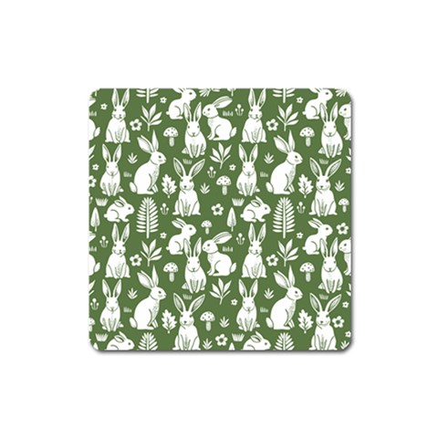 Easter bunny pattern Square Magnet from ArtsNow.com Front